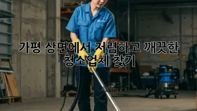 가평 상면에서 저렴하고 깨끗한 청소업체 찾기!